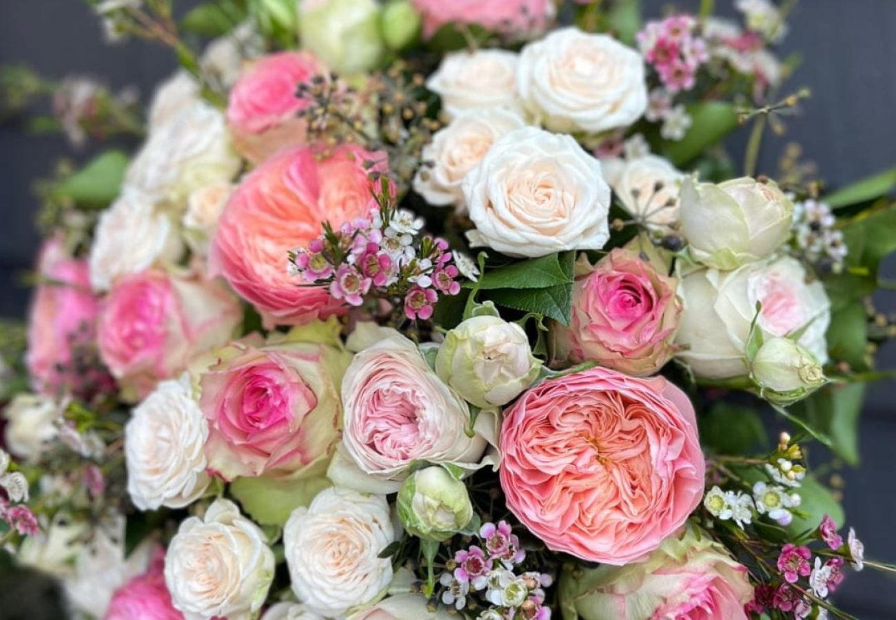 bouquet rond pastel